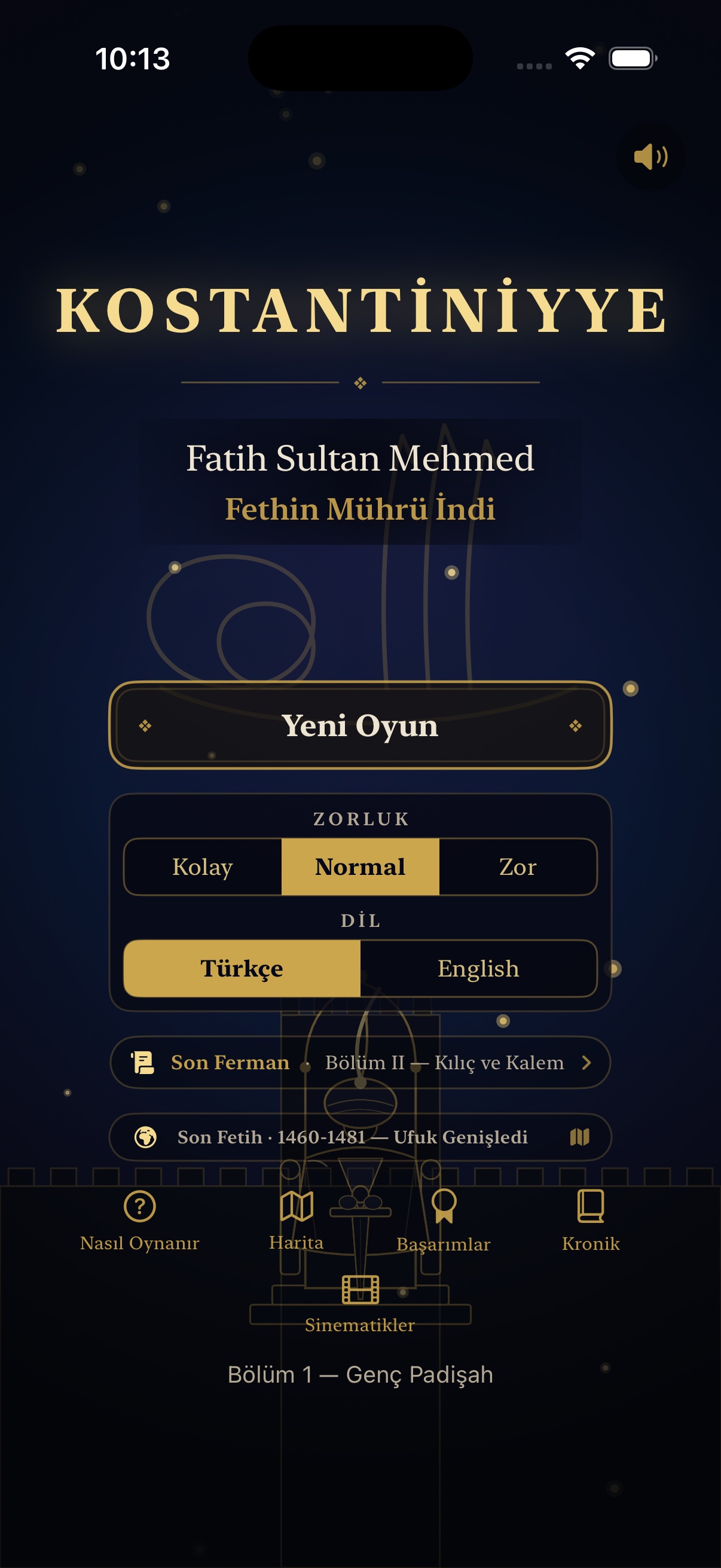Fatih: Kızıl Elma iPhone ana ekranı